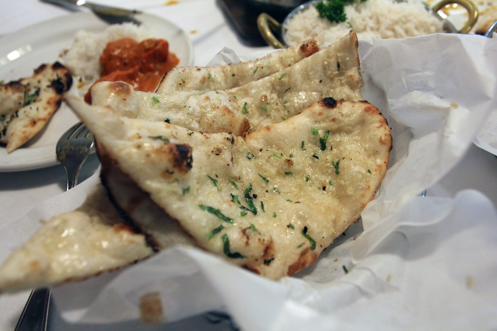 Indian garlic naan flatbread
